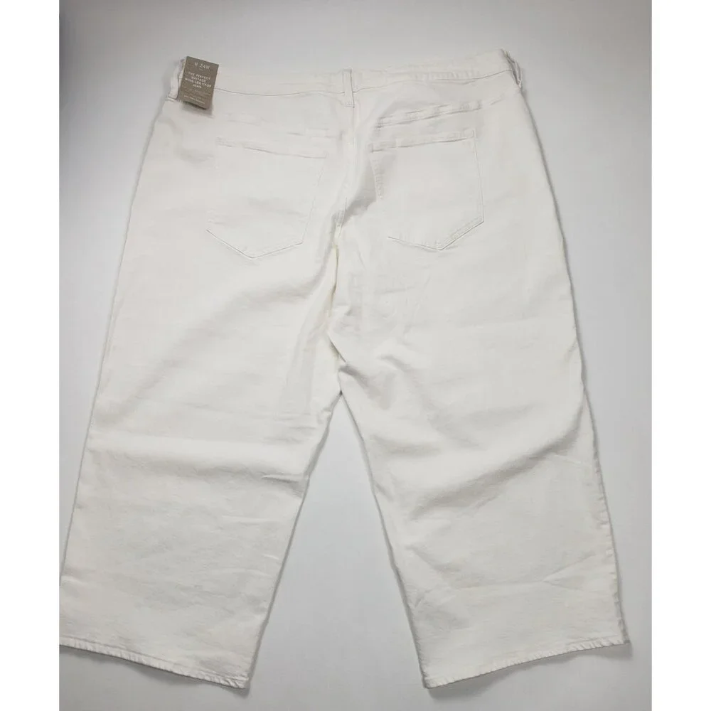 Madewell The Plus Perfect Vintage Wide-Leg Crop Jeans Womens Size 24W Tile White - Picture 14 of 16